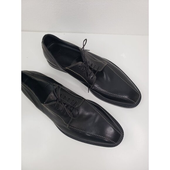Boss Hugo Boss Men's Bicycle Toe Leather Dress Shoes in  Black - Size 9 - Picture 2 of 10